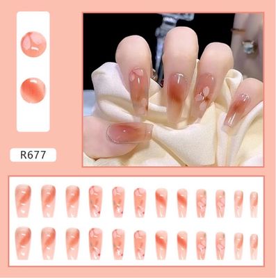 24 pcs fake nails set 🥺💗 with glue stick / glue sticker_img_0