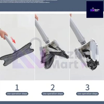 360 Degree Rotatable Extendable Cleaning Mop, Triangle Hand Quick Dry Mop Automatic Water Squeegee for Floor,Ceiling,Wall (Blue) - Nazim Mart_img_3