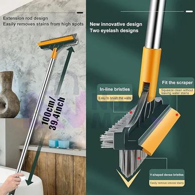 3 in 1 Brush, Magic Broom Brush Floor Brush Scrubber with Long Handle - Nazim Mart_img_0