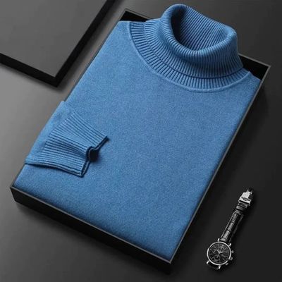 Classic Sky Blue Turtleneck Sweater_img_0