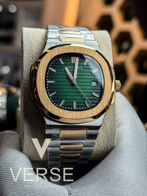 patek auto two tone rosegold case green dial offer_img_0