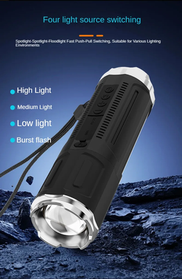 Portable Bluetooth Speaker With Zoomable Flashlight - 4 Dimming Modes FM Radio Long Lasting Life_img_3