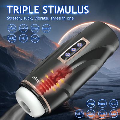 Upgraded Automatic Thrusting Sucking Male Masturbators 3D Realistic Textured Blowjob Toy Pocket Pussy Stroker Sex Toys for Men_img_0