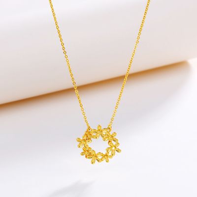 Flowery disc necklace_img_0