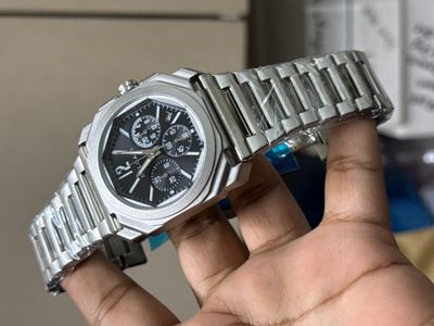 BVLGARI CHRONO CHAIN MATT SILVER DIAL BLACK_img_0