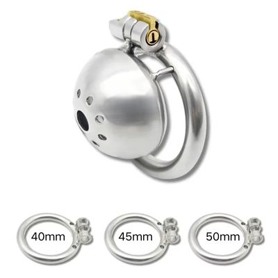 Stainless Steel Men Chastity Cage Set with Penis Lock Adjustable Restraint Belt Premium Male Chastity Device for Safe Adult Play_img_0