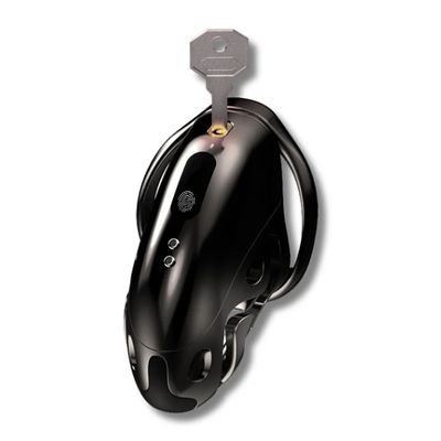 Black Gold Remote Control Electric Shock Male Chastity Lock Long Distance Controlled Male Chastity Penis Restraint Adult Sex Toy_img_5