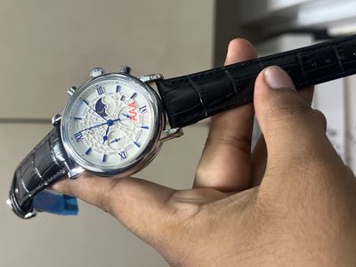 PATEK BLUE BELT SILVER SPIDER WHITE DIAL BLUE DIGIT_img_0