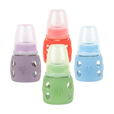 Minitree Slimneck Glass Feeding Bottle with Rubber Cover_img_3