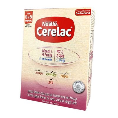 Nestlé Cerelac 3 Wheat & 4 Fruits (10 M +)350gm(সেরেলাক 3 গম এবং 4 ফল)_img_0