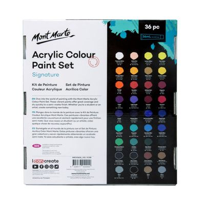 Mont Marte Acrylic Colour Paint Set Signature 36pc x 36ml_img_1