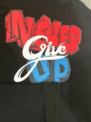 Never Give Up Regular Fit T-Shirt-Black_img_1