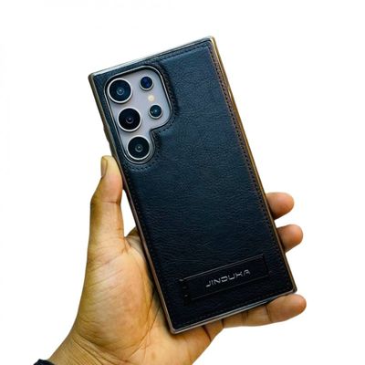 Suitable all-inclusive Bracket Electroplated Business Leather Case For Samsung Galaxy S25 S24 S23 S22 Ultra_img_1