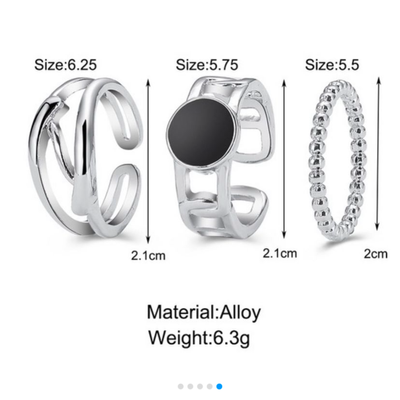 3 pieces silver ring 🥰_img_3