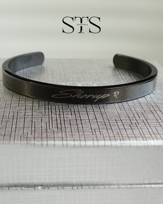 Persona Cuff Bracelet [Black] [ engraving: picture+ name ]_img_1