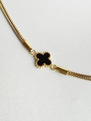 Onyx clover chain bracelet_img_0