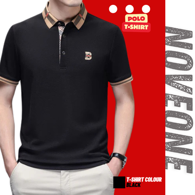 Black - Heritage Check Collar Polo T-Shirt_img_0