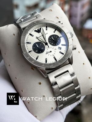 ARMANI CH MATT SILVER WHITE DIAL BLACK SUB_img_0