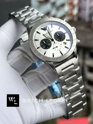 ARMANI CH MATT SILVER WHITE DIAL BLACK SUB_img_1