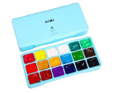 HIMI Miya Gouache Paint Set, 18 Colors x 30ml Unique Jelly Cup Design._img_1