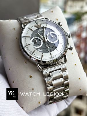 ARMANI CHAIN OVAL GLASS MECCANICO WHITE DIAL
