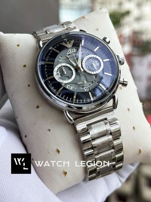 ARMANI CHAIN OVAL GLASS MECCANICO BLACK DIAL