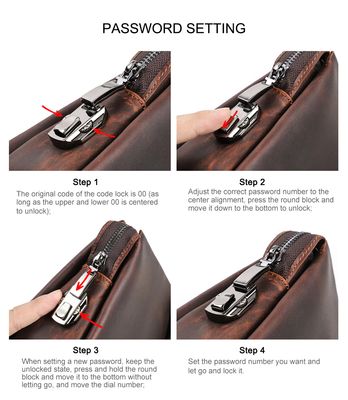 SEOR Genuine Leather Large Capacity Coded Lock Clutch Bag_img_1