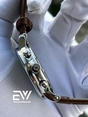 PATEK PHILLIPE SPIDER BROWN BELT WHITE DIAL SILVER CASE_img_3