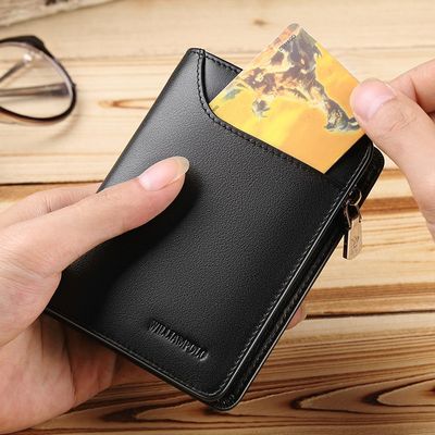 Genuine Leather Short Purse Zipper Wallet_img_2