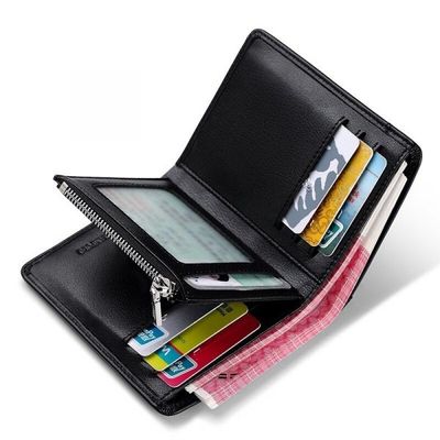 Genuine Leather Short Purse Zipper Wallet_img_3