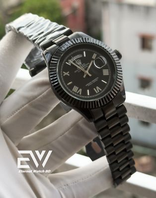 ROLEX CHAIN BLACK DIAL BLACK BELT_img_0