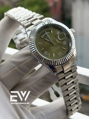 ROLEX CHAIN OLIVE DIAL SILVER BODY_img_0