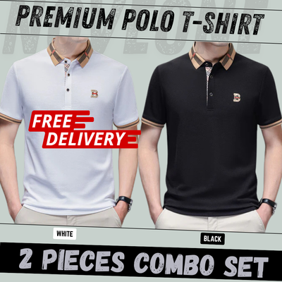 2 Pieces Combo - Heritage Check Collar Polo T-Shirt_img_0