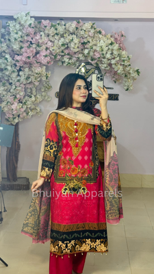 জরজেট টারসেল ডিজাইন রেডিমেড থ্রি পিস_img_3