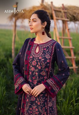 Asim Jofa - Embroidered Luxury Lawn 3 Pcs_img_3
