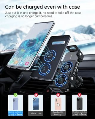 15W Car Wireless Charger Stand Phone Holder Mount_img_4