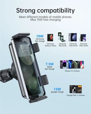 15W Car Wireless Charger Stand Phone Holder Mount_img_3