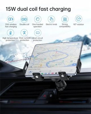15W Car Wireless Charger Stand Phone Holder Mount_img_5