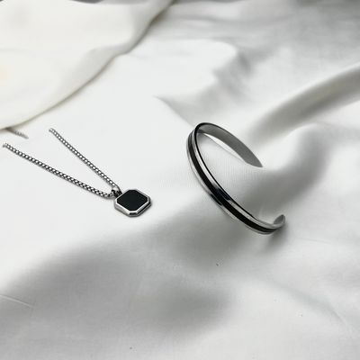 Stainless Steel Bracelet & Pendant Combo_img_0
