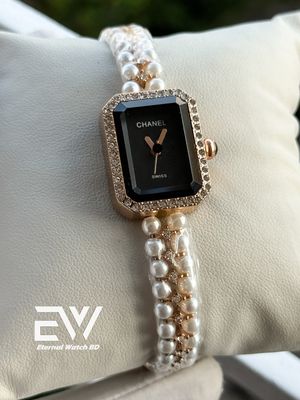 CHANEL CHAIN SQUARE ROSE GOLD CASE BLACK DIAL_img_0
