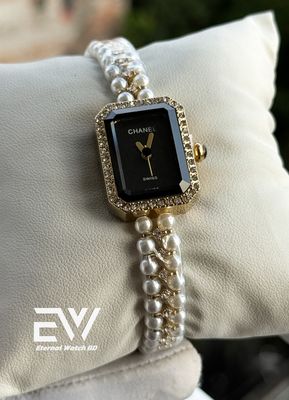 CHANEL CHAIN SQUARE GOLD CASE BLACK DIAL_img_0