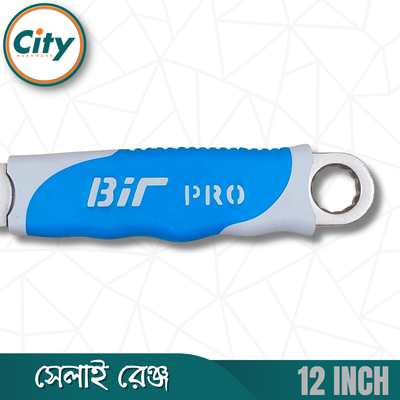 ১ পিস ১২ ইঞ্ছি সেলাই রেঞ্চ হেভি সামঞ্জস্যযোগ্য ক্রোম সফট রাবার গ্রিপ হ্যান্ডেল ৩ ইন ১ স্প্যানারের সাথে বক্স এন্ড হেক্স ফাংশন_img_4