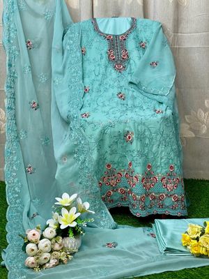 Semi –Embroidery & Sequence Work Party dress_img_1