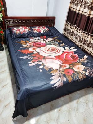 3D bed cover with 2 head pillows and 1 side pillow cover_img_0