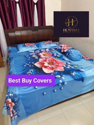 3D bed cover with 2 head pillows and 1 side pillow cover_img_5