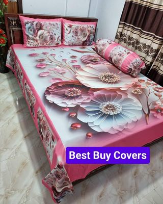 3D bed cover with 2 head pillows and 1 side pillow cover_img_16