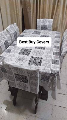 Block Print 6 Seater Dining Table Cloth and Chair Cover_img_15