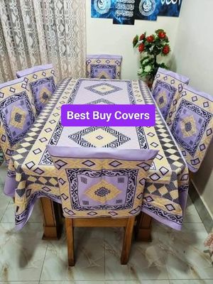 Block Print 6 Seater Dining Table Cloth and Chair Cover_img_21