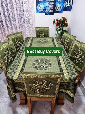 Block Print 6 Seater Dining Table Cloth and Chair Cover_img_32