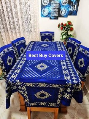 Block Print 6 Seater Dining Table Cloth and Chair Cover_img_34